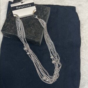 Relativity Silver Tone Layered Necklace NWT